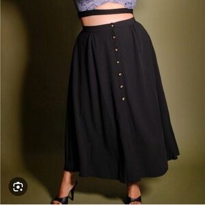 Pinup Girl Clothing- Selene Button Front
Midi Skirt in Black